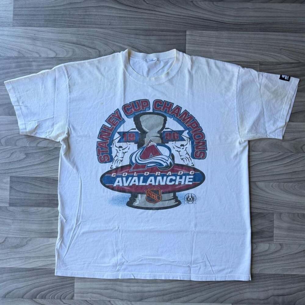 Vintage Starter Colorado Avalanche 1996 Stanley Cup Champions T-Shirt XXL